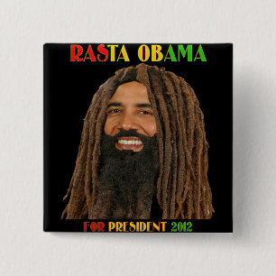Rasta Obama for President 2012 2 Inch Square Button