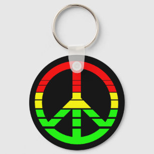 Rasta Peace Keychain