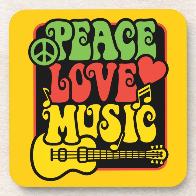 Rasta Peace Love Music Coaster (Front)