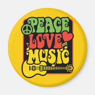 Rasta Peace-Love-Music Magnet