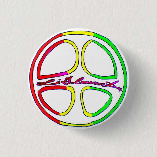 Rasta Peace Sign 1 Inch Round Button (Front)