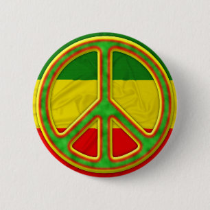 Rasta Peace Symbol 2 Inch Round Button