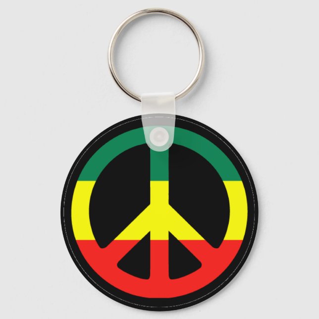 Rasta Peace Symbol Keychain (Front)