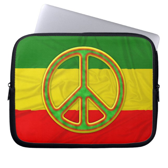 Rasta Peace Symbol Laptop Sleeve (Front)