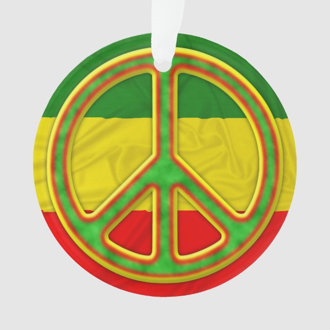 Rasta Peace Symbol Ornament (Front)
