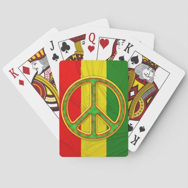 Rasta Peace Symbol Playing Cards (Back)