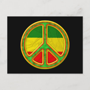 Rasta Peace Symbol Postcard