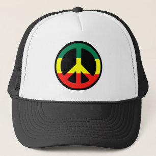 Rasta Peace Symbol Trucker Hat