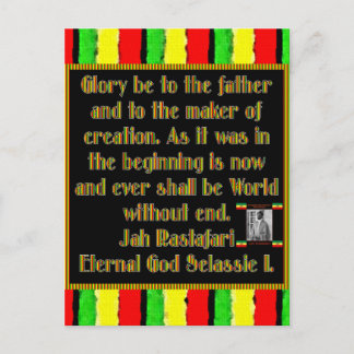 Rasta Prayer Recited before the Smoking Ceremony Postcard