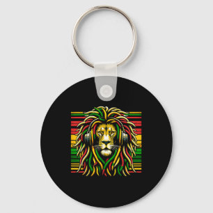 Rasta Raggae Jamaica Lion Of Judah Music Headphone Keychain
