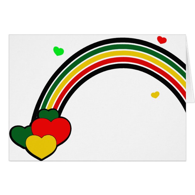 Rasta Rainbow and Hearts (Front Horizontal)