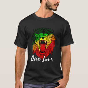 Rasta Reggae Jamaican Lion Of Judah Rastafarian Ro T-Shirt
