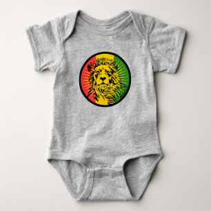 rasta reggae lion flag baby bodysuit