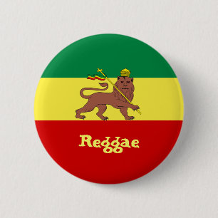 Rasta Reggae Lion of Judah 2 Inch Round Button