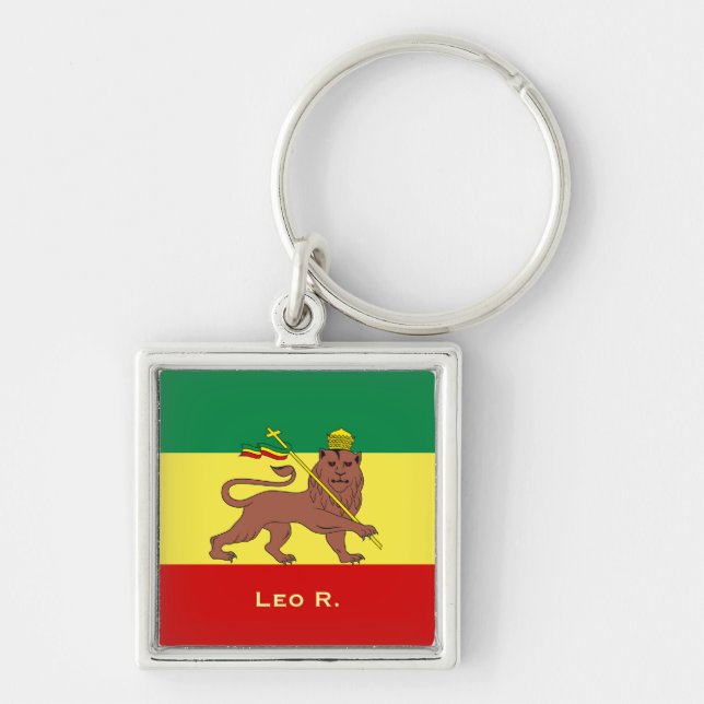 Rasta Reggae Lion of Judah Keychain (Front)