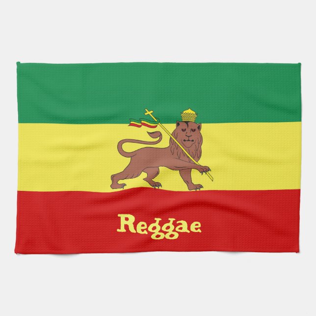 Rasta Reggae Lion of Judah Kitchen Towel (Horizontal)