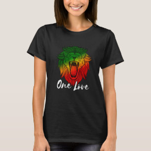 Rasta Reggae Lion Of Judah One Love Rastafarian Li T-Shirt