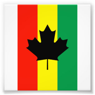 Rasta Reggae Maple Leaf Flag Photo Print