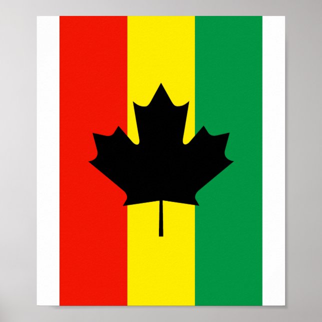 Rasta Reggae Maple Leaf Flag Poster (Front)