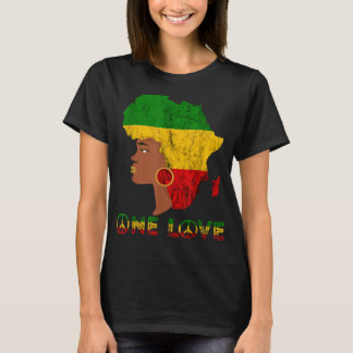 Rasta Reggae One Love Jamaican Girl Reggaeton T-Shirt