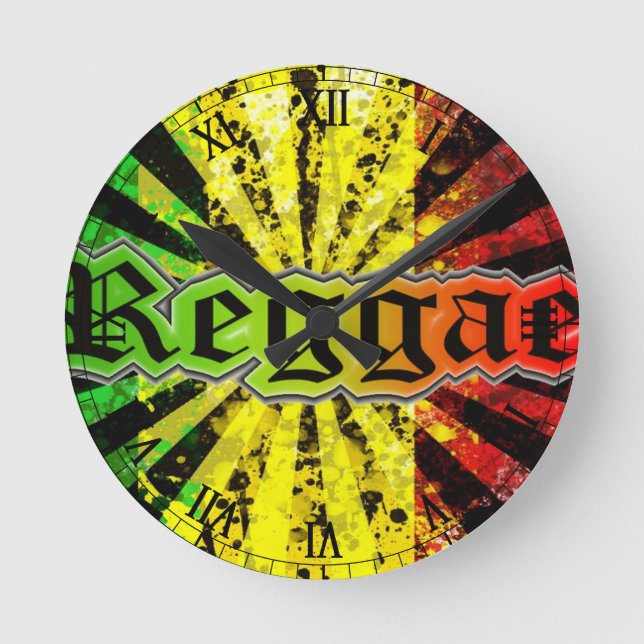 rasta reggae round clock (Front)