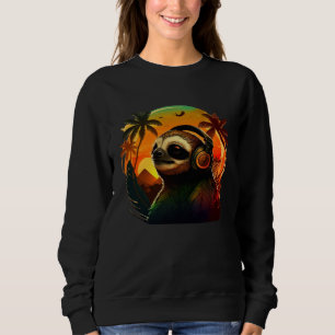 Rasta Reggae Sloth Music Rastafari Hippie Jamaican Sweatshirt