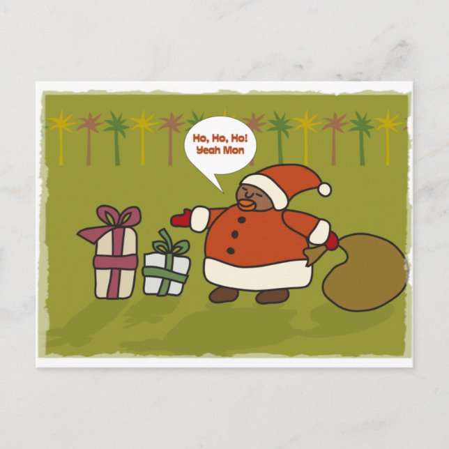 Rasta Santa Holiday Postcard (Front)