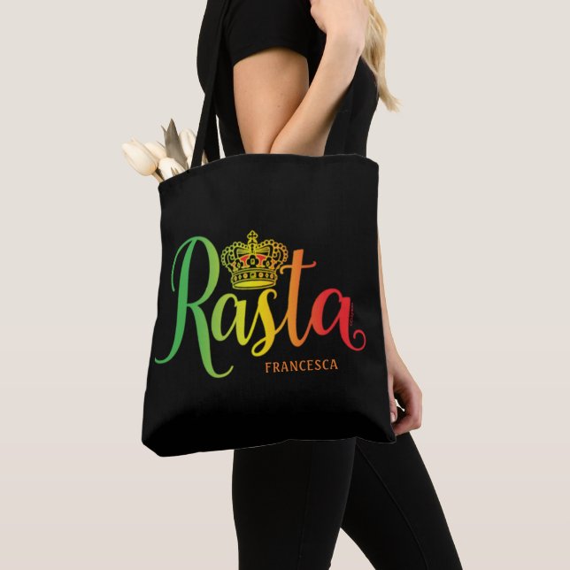 Rasta Script Tote Bag (Close Up)