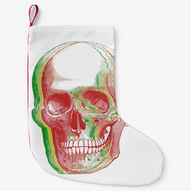 Rasta Skull Small Christmas Stocking (Front)