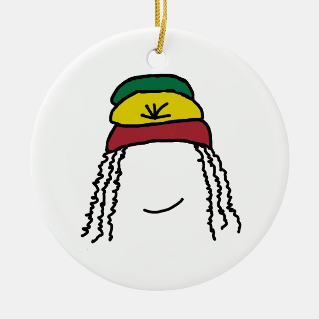 Rasta Smile Ceramic Ornament (Front)