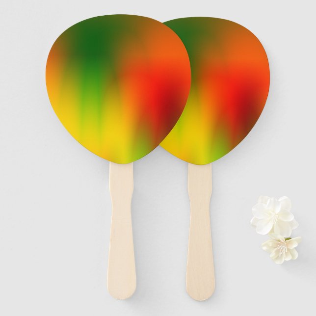 Rasta Splash of Colour Hand Fan (Front and Back)