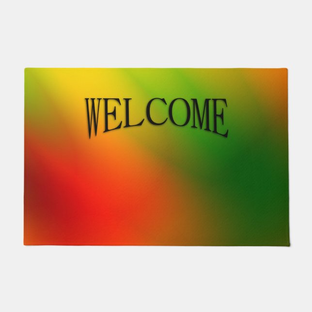 Rasta Splash of Colour Welcome Doormat (Front)