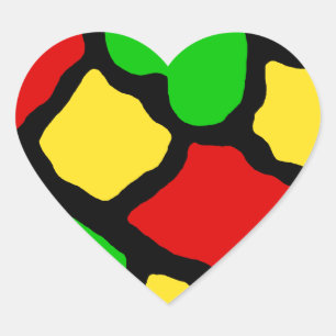 Rasta Spots Heart Sticker