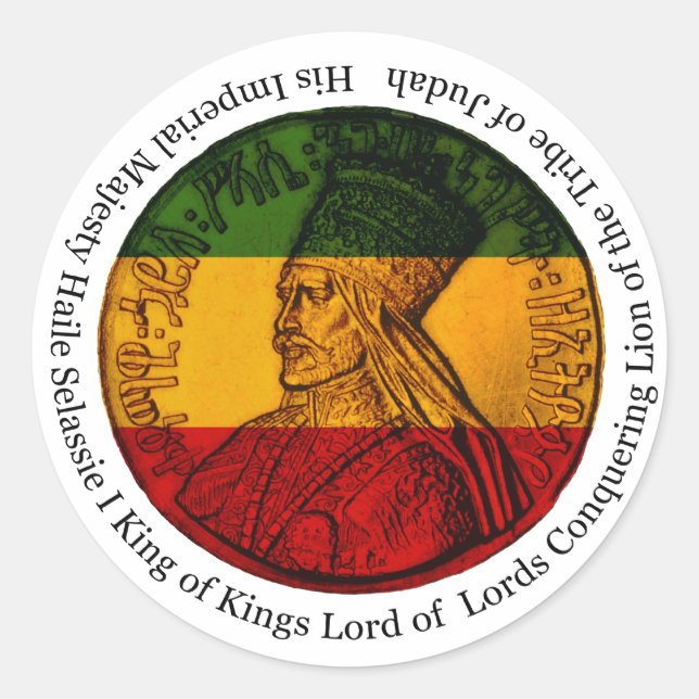 Rasta Sticker Conquering Lion of Judah His Majesty (Front)