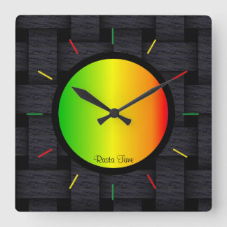 Rasta Time Square Wall Clock