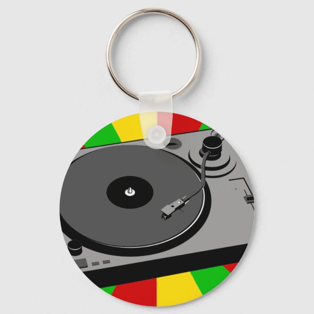 Rasta Turntable Keychain (Front)
