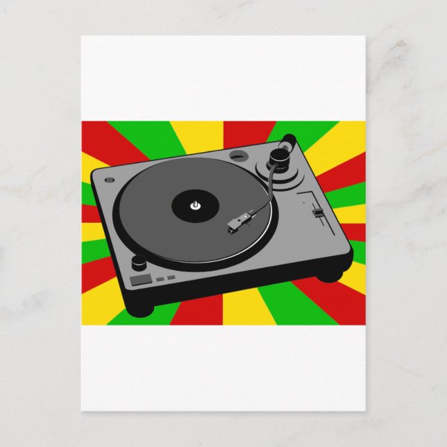 Rasta Turntable Postcard (Front)