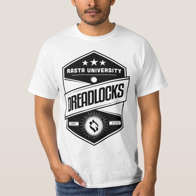 Rasta University Dreadlocks Good Vibes Reggae  T-Shirt (Front)