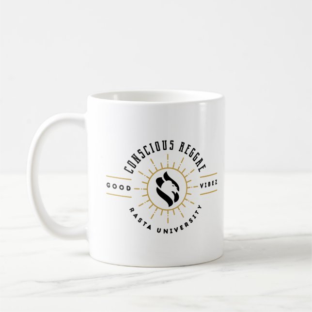 Rasta University Good Vibez Conscious Reggae Coffee Mug (Left)