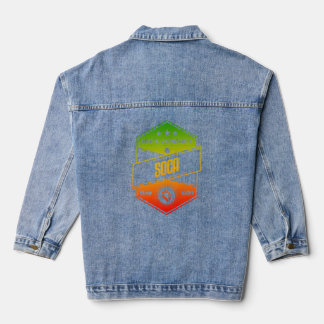 Rasta University Soca Good Vibes Rasta Reggae Denim Jacket