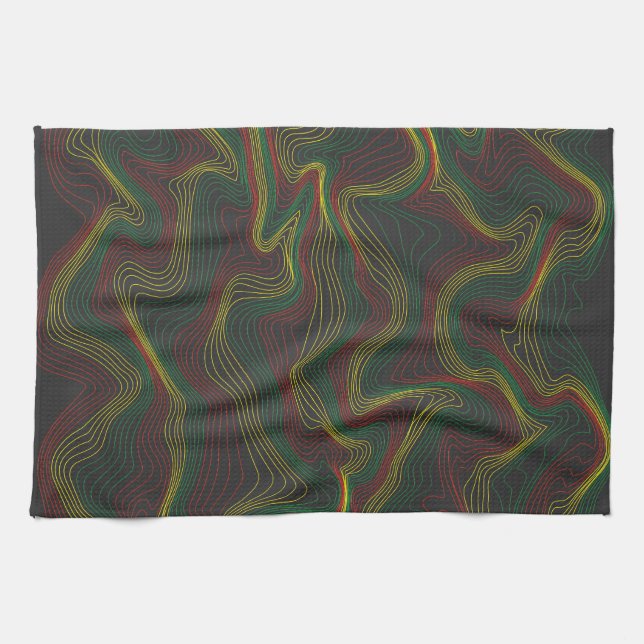 Rasta Waves  Kitchen Towel (Horizontal)