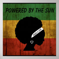 Rasta Woman Peace & Love Powered by the Sun