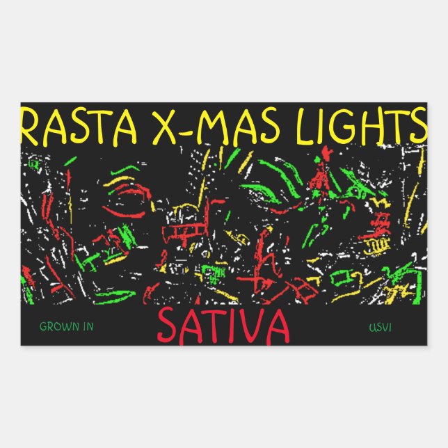 RASTA X-MAS LIGHTS SATIVA STICKER (Front)