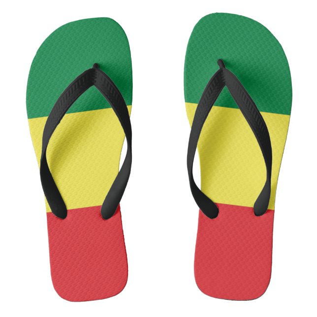 Rastafara Power - Rasta - Reggae Flip Flops (Footbed)