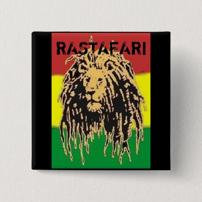 Rastafari Badge 2 Inch Square Button (Front)