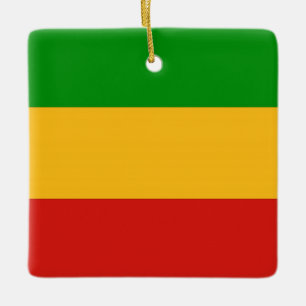RASTAFARI FLAG COLORS + your ideas Ceramic Ornament