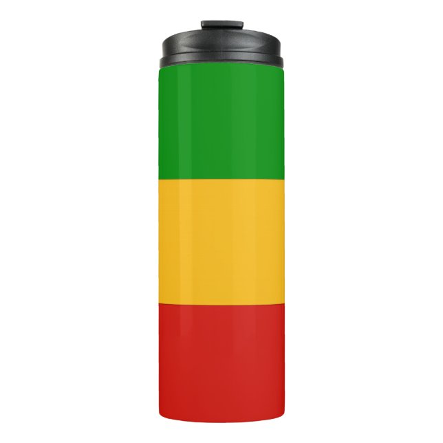 RASTAFARI FLAG COLORS + your ideas Thermal Tumbler (Front)