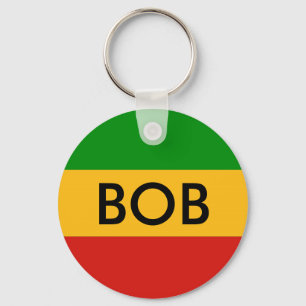 RASTAFARI FLAG COLORS + your Name & ideas Keychain