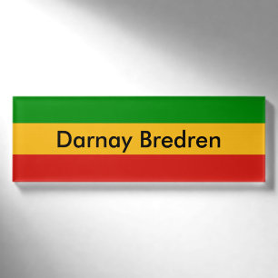 RASTAFARI FLAG COLORS + your Name & ideas Name Tag