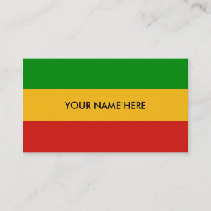RASTAFARI FLAG COLORS + your text Business Card